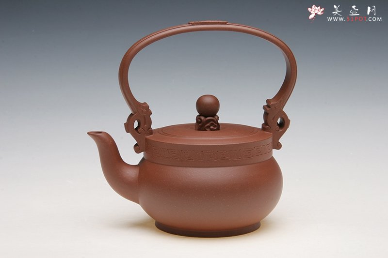 紫砂壶图片：祥龙提梁壶 - 宜兴紫砂壶网