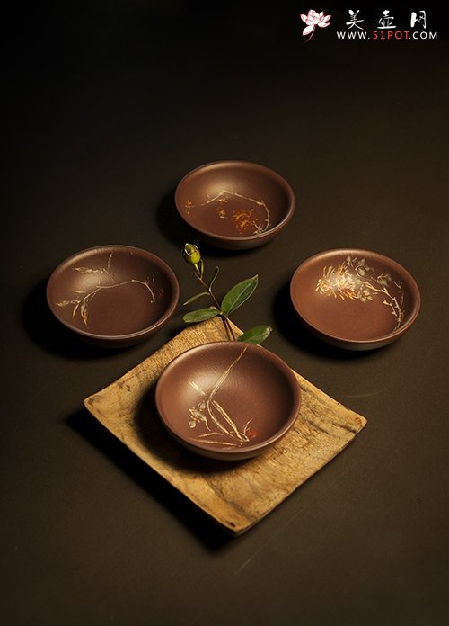 紫砂壶图片：四君子杯 - 宜兴紫砂壶网