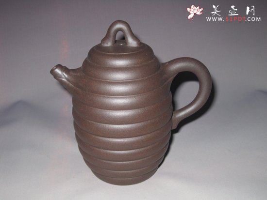 紫砂壶图片：锣丝壶  250CC - 宜兴紫砂壶网