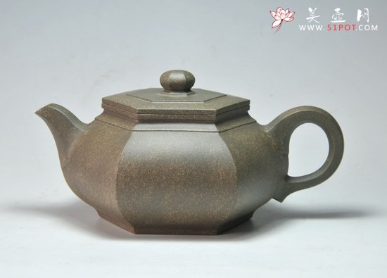 紫砂壶图片：雅古六方壶 - 宜兴紫砂壶网