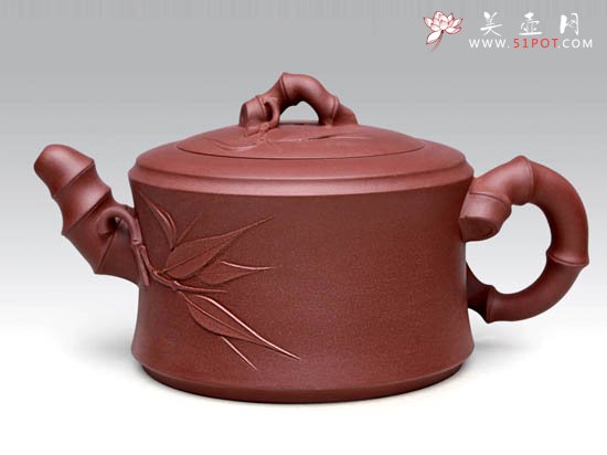 紫砂壶图片：一节竹段  泥料：原矿清水泥  容量：400CC - 宜兴紫砂壶网