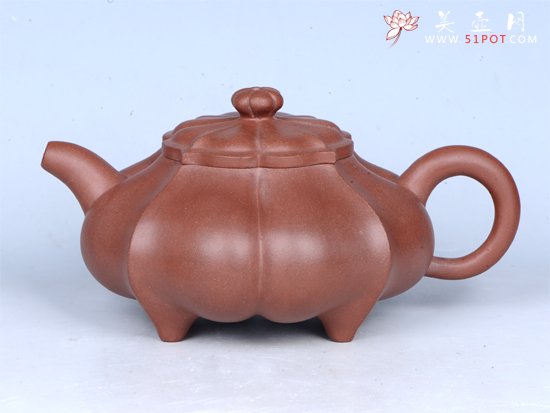 紫砂壶图片：四季菱花壶 - 宜兴紫砂壶网