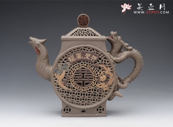 紫砂壶图片：收藏壶镂空全手工120000元 - 宜兴紫砂壶网