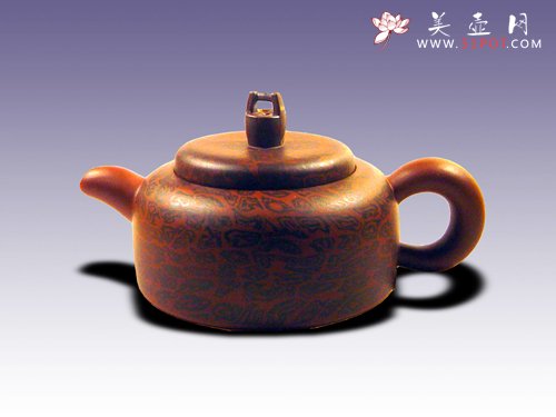 紫砂壶图片：古井友情 400CC 绞泥 - 宜兴紫砂壶网