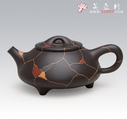 紫砂壶图片：冰片石瓢六 - 宜兴紫砂壶网