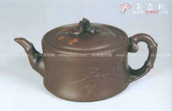 紫砂壶图片：圆松竹梅壶 - 宜兴紫砂壶网