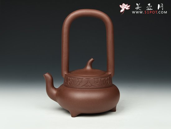 紫砂壶图片：北瓜提梁 - 宜兴紫砂壶网