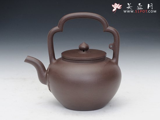 紫砂壶图片：吴经提梁 - 宜兴紫砂壶网