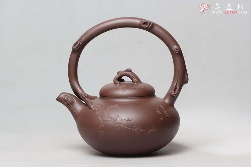 紫砂壶图片：梅桩提梁 - 宜兴紫砂壶网