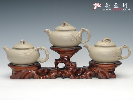 紫砂壶图片：岁寒三友 - 宜兴紫砂壶网