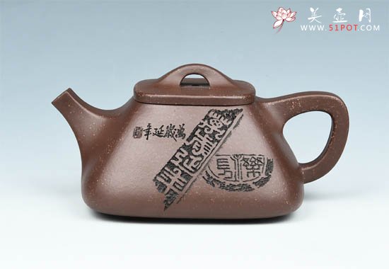 紫砂壶图片：四方石瓢 - 宜兴紫砂壶网