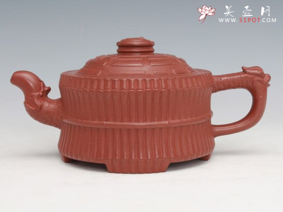 紫砂壶图片：龙头一捆竹  清水泥 - 宜兴紫砂壶网