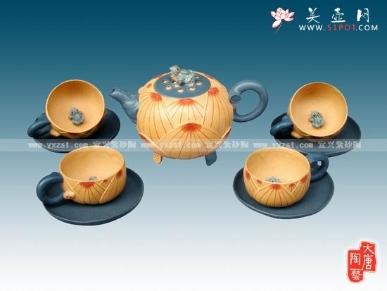 紫砂壶图片：荷塘情趣 - 宜兴紫砂壶网