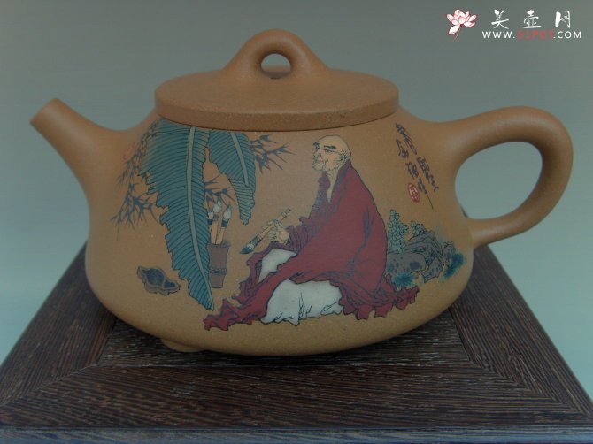 紫砂壶图片：怀素书蕉 - 宜兴紫砂壶网