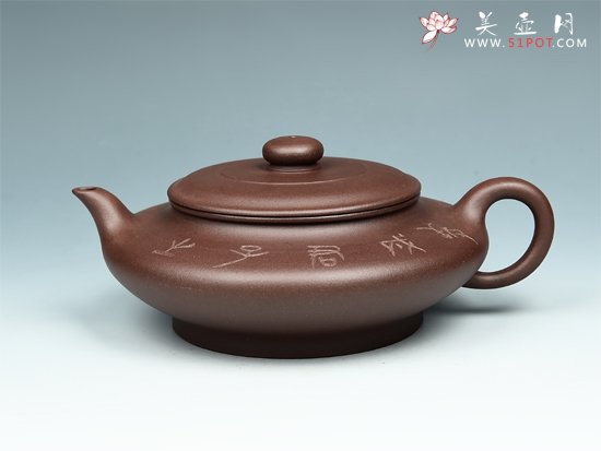 紫砂壶图片：虚扁壶 - 宜兴紫砂壶网