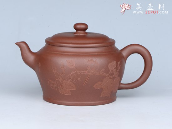 紫砂壶图片：亭玉 容量：200cc  泥料：本山绿泥 - 宜兴紫砂壶网