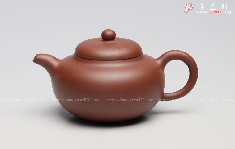 紫砂壶图片：《柿圆》泥料：清水泥 容量：70cc - 宜兴紫砂壶网