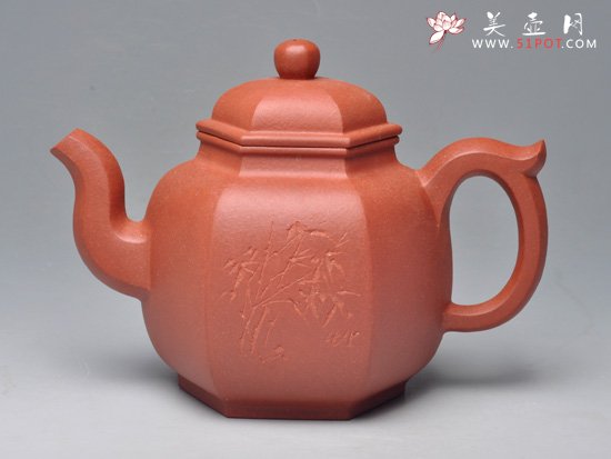 紫砂壶图片：听泉 清水泥 450cc - 宜兴紫砂壶网