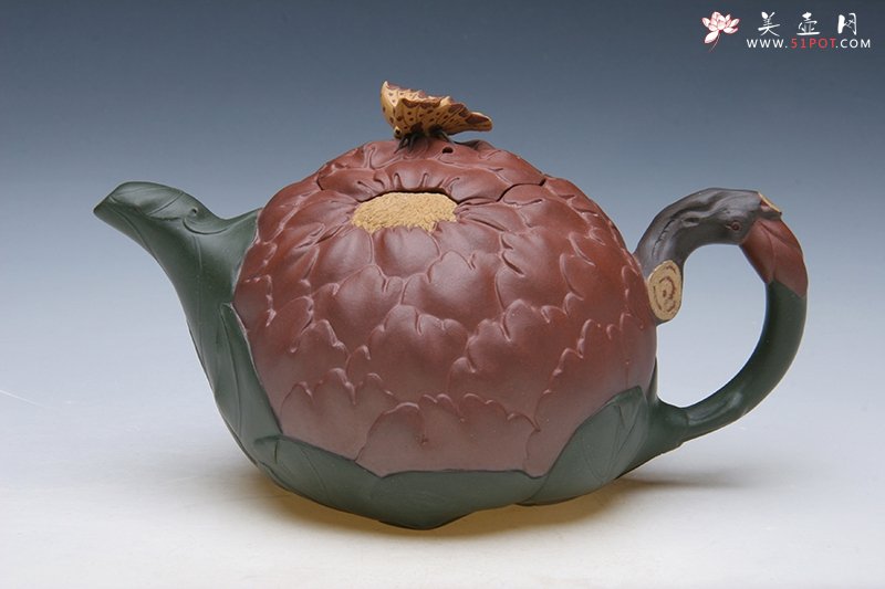 紫砂壶图片：牡丹壶 - 宜兴紫砂壶网