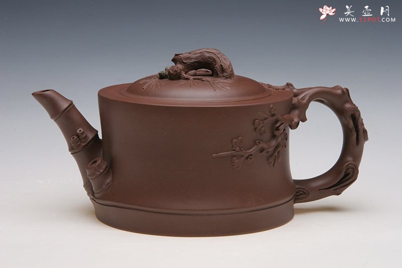 紫砂壶图片：松竹梅壶 - 宜兴紫砂壶网