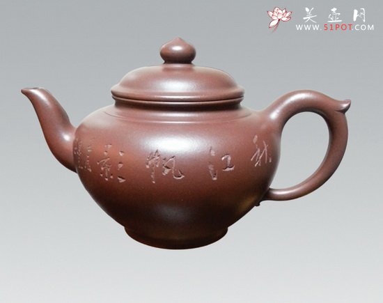 紫砂壶图片：牟克民 笑樱  紫泥 - 宜兴紫砂壶网