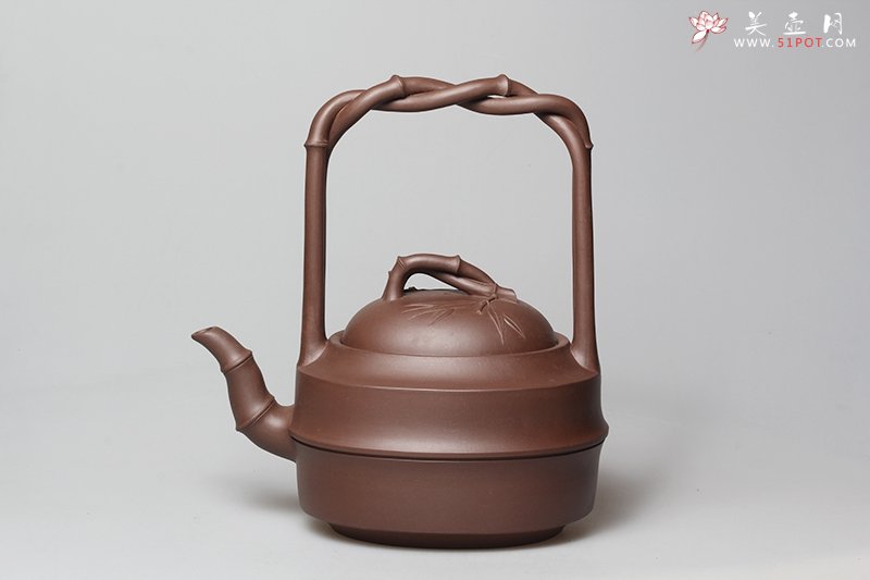 紫砂壶图片：扁竹提梁 - 宜兴紫砂壶网