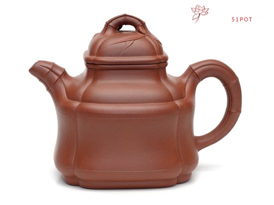 紫砂壶图片：四方竹鼎  泥料：原矿清水泥  容量：500CC - 宜兴紫砂壶网