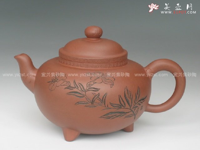 紫砂壶图片：果园三脚 - 宜兴紫砂壶网