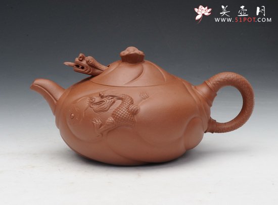 紫砂壶图片：鱼化龙 - 宜兴紫砂壶网