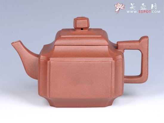 紫砂壶图片：- 抽角四方 - - 宜兴紫砂壶网