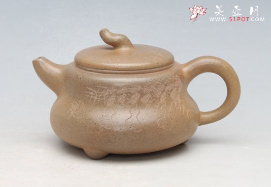 紫砂壶图片：葫芦茄段150CC - 宜兴紫砂壶网