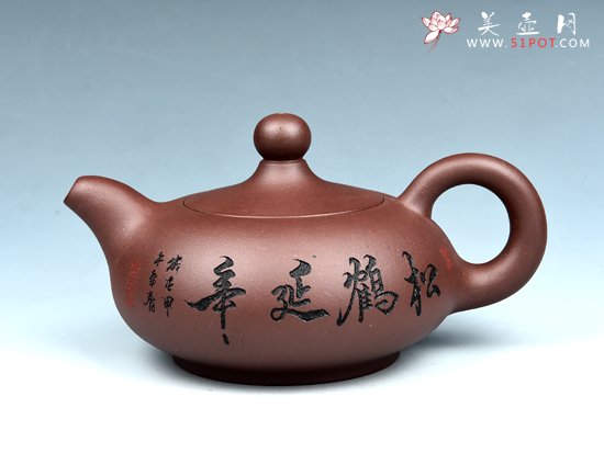 紫砂壶图片：松鹤延年 - 宜兴紫砂壶网