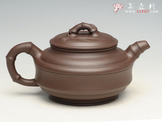 紫砂壶图片：竹鼓1   400cc - 宜兴紫砂壶网