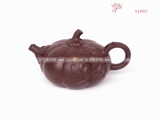 紫砂壶图片：扁南瓜 - 宜兴紫砂壶网