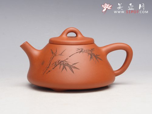 紫砂壶图片： 子冶石瓢壶（竹）... - 宜兴紫砂壶网