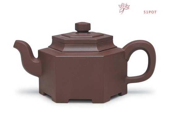 紫砂壶图片：六方侧角 - 宜兴紫砂壶网