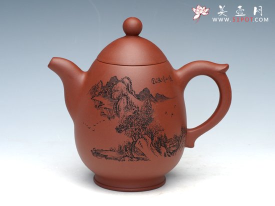 紫砂壶图片：玉亭  泥料：黄龙山清水泥  容量：380CC - 宜兴紫砂壶网