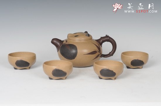 紫砂壶图片：熊猫茶具 - 宜兴紫砂壶网