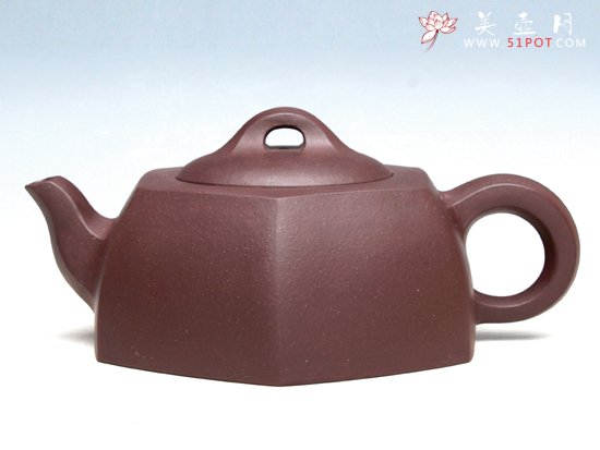 紫砂壶图片：六方井栏壶 - 宜兴紫砂壶网
