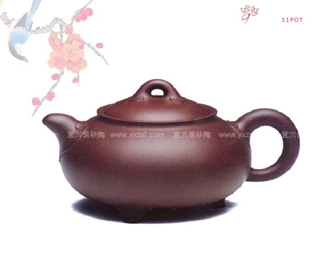 紫砂壶图片：三足如意 - 宜兴紫砂壶网