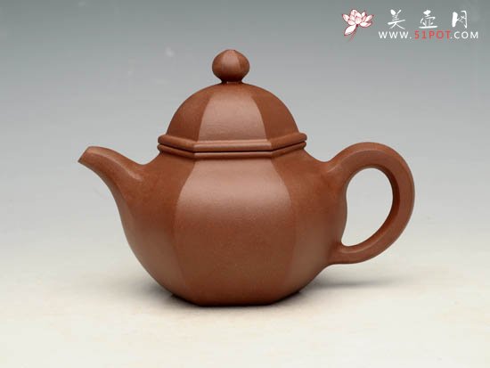 紫砂壶图片：全手工六方掇球 - 宜兴紫砂壶网