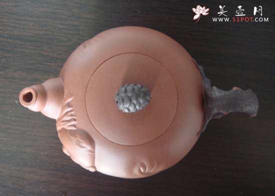 紫砂壶图片：寿星（大品）俯视 - 宜兴紫砂壶网