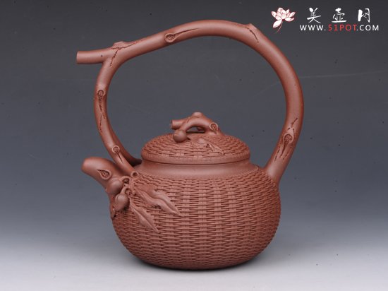 紫砂壶图片：圣桃提梁 - 宜兴紫砂壶网