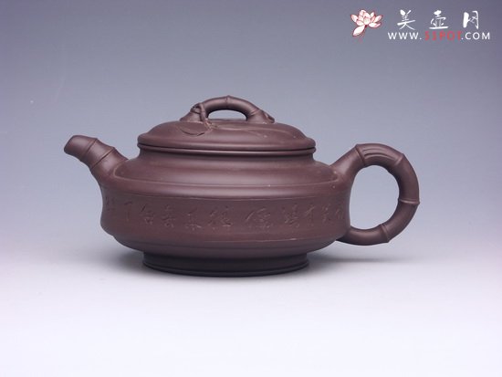 紫砂壶图片：双线竹鼓 - 宜兴紫砂壶网