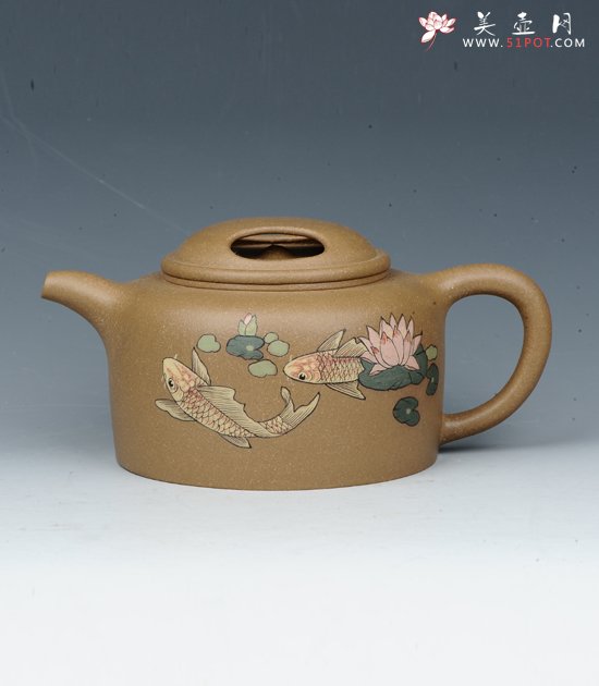 紫砂壶图片：牛盖莲子 - 宜兴紫砂壶网