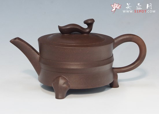 紫砂壶图片：三脚 如意玉 - 宜兴紫砂壶网