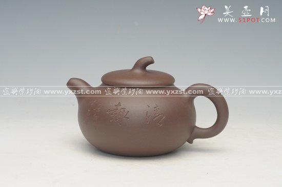 紫砂壶图片：扁茄段 - 宜兴紫砂壶网