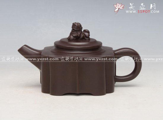 紫砂壶图片：锦囊狮灯 - 宜兴紫砂壶网