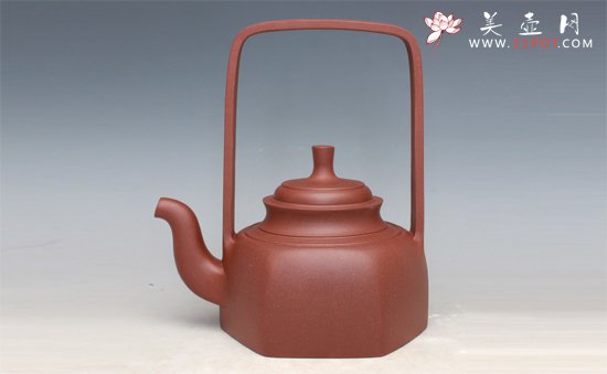 紫砂壶图片：方圆提梁壶 - 宜兴紫砂壶网