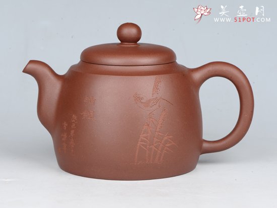 紫砂壶图片：将军 容量：200cc  泥料：本山绿泥 - 宜兴紫砂壶网